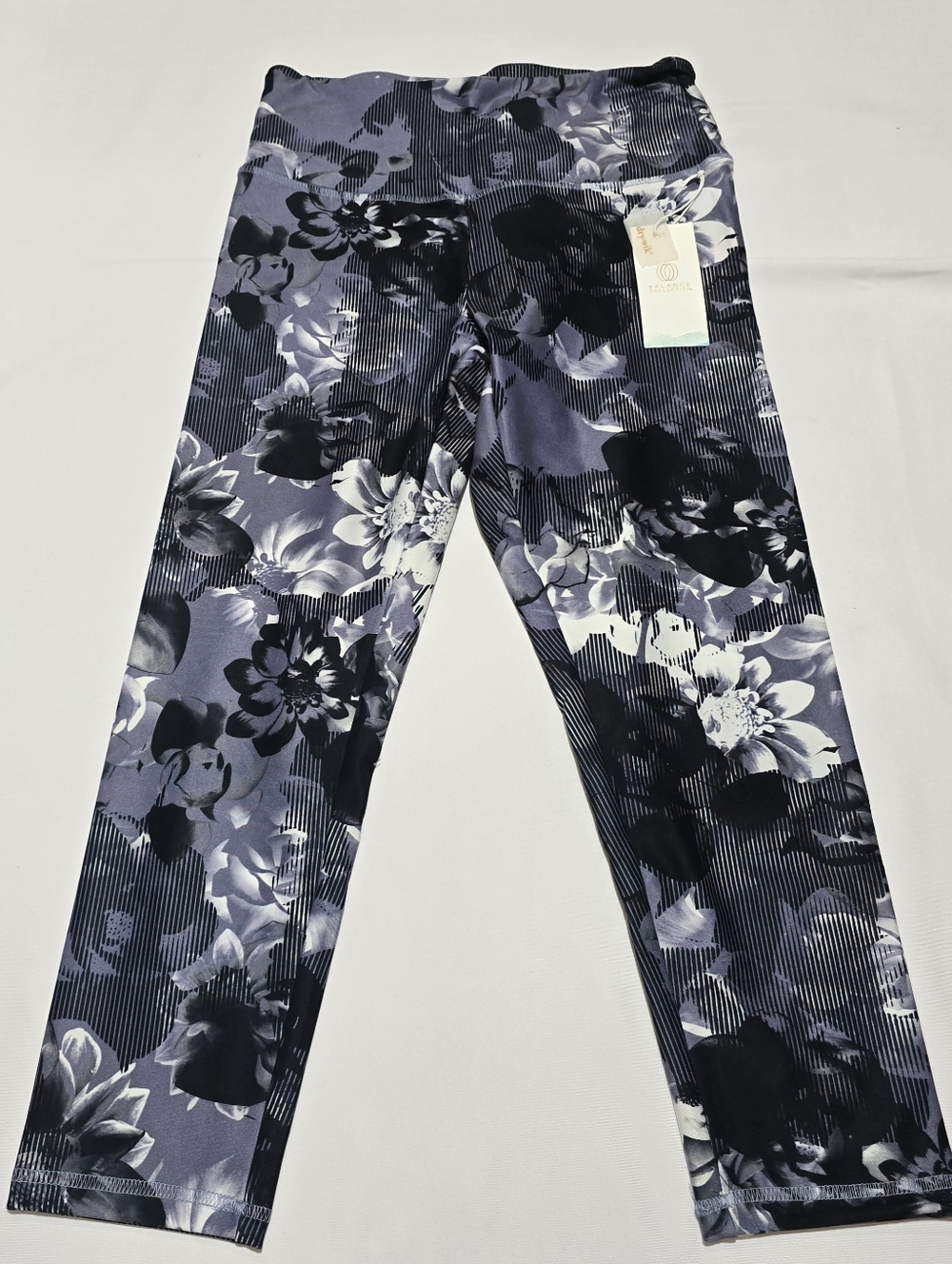 Balance Collection Kids Leggings in Black and Gray Floral